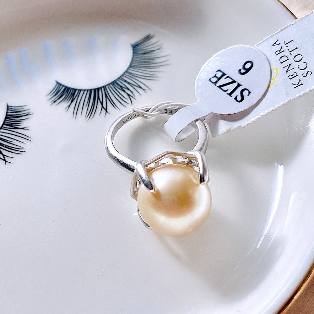 Kendra Scott Custom Calvin Pearl Ring Size 6